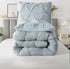 The White Moss Rosalie Reversible Pinch Pleat Winter comforter with  pillow covers
